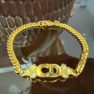 LOT 2091 18K gold plated Christian Dior vintage bracelet for SMALL wrist